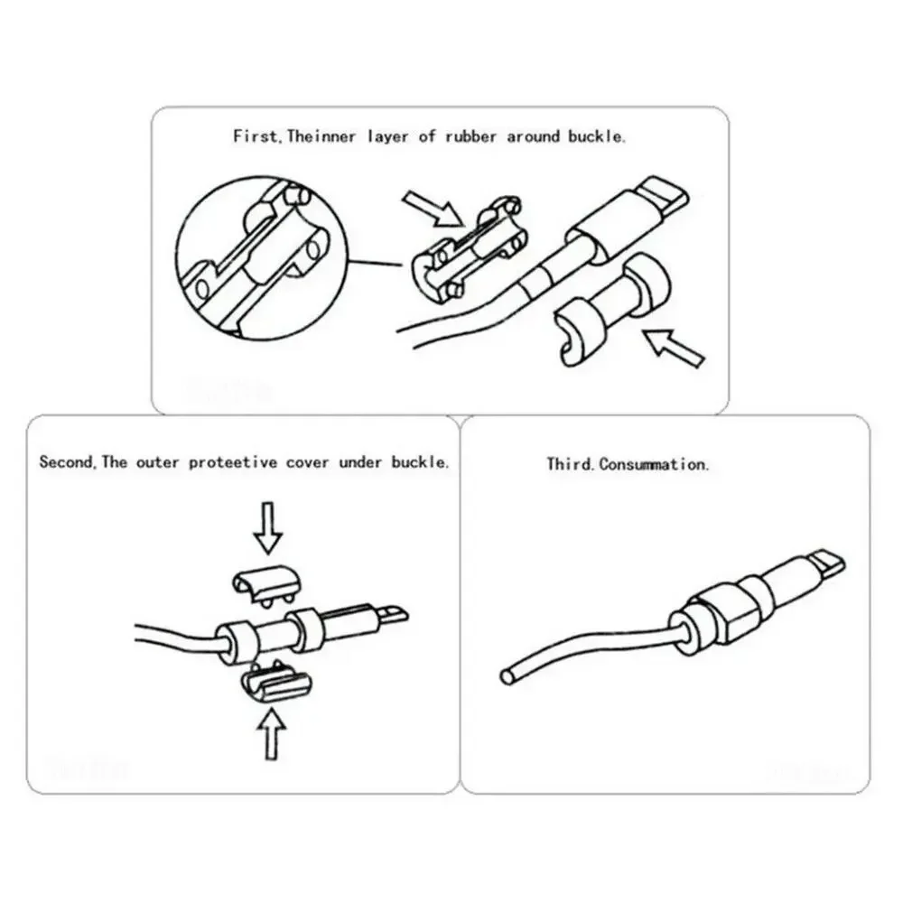 10pcs Colorful USB Charging Cable Line Protectors - Red/Pink/Yellow